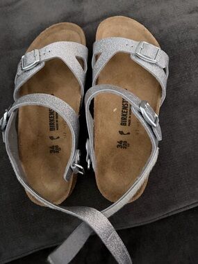 Birkenstock Silver Glitter Adjustable Strap Sandals